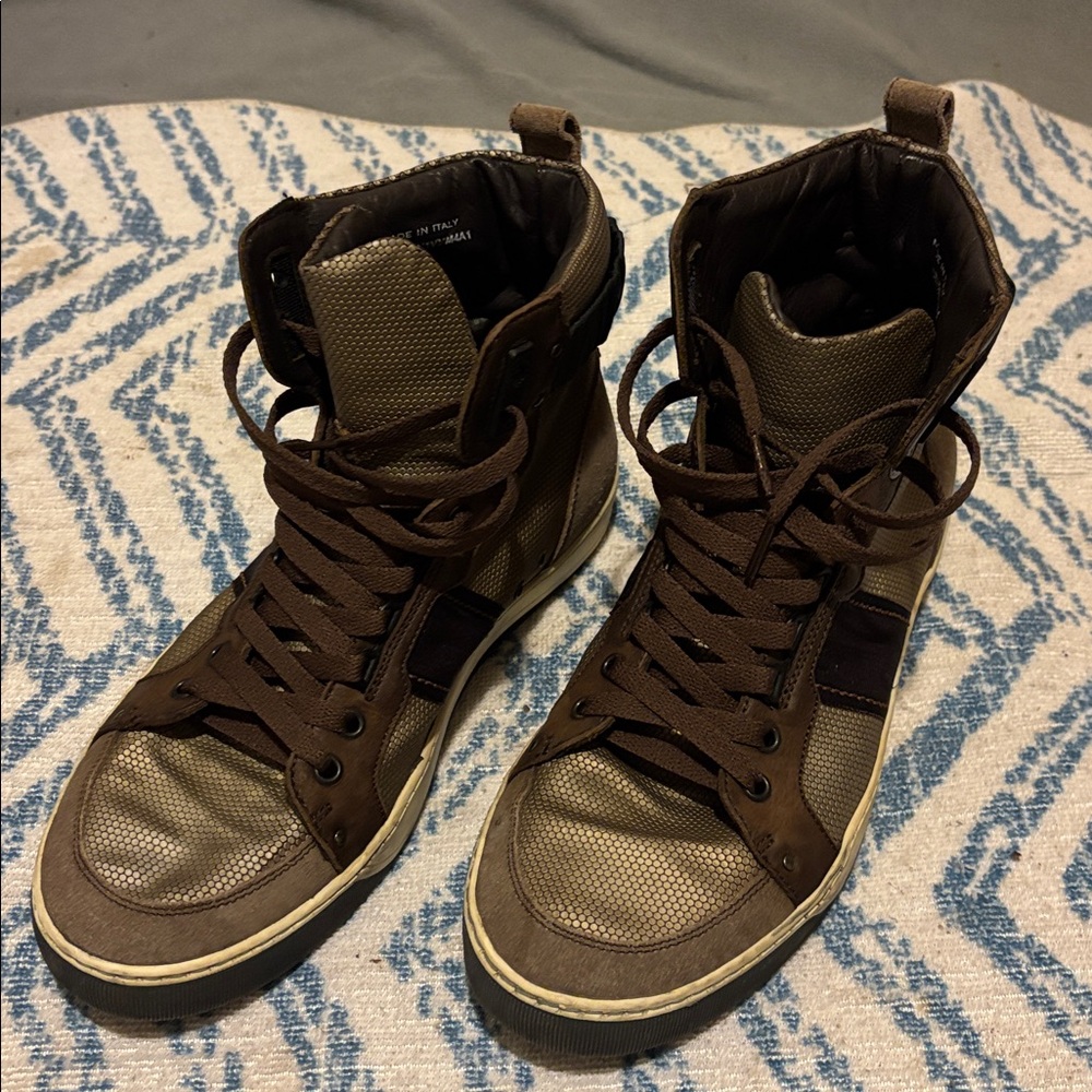 Lanvin Brown High-Top Sneakers - Made in Italy